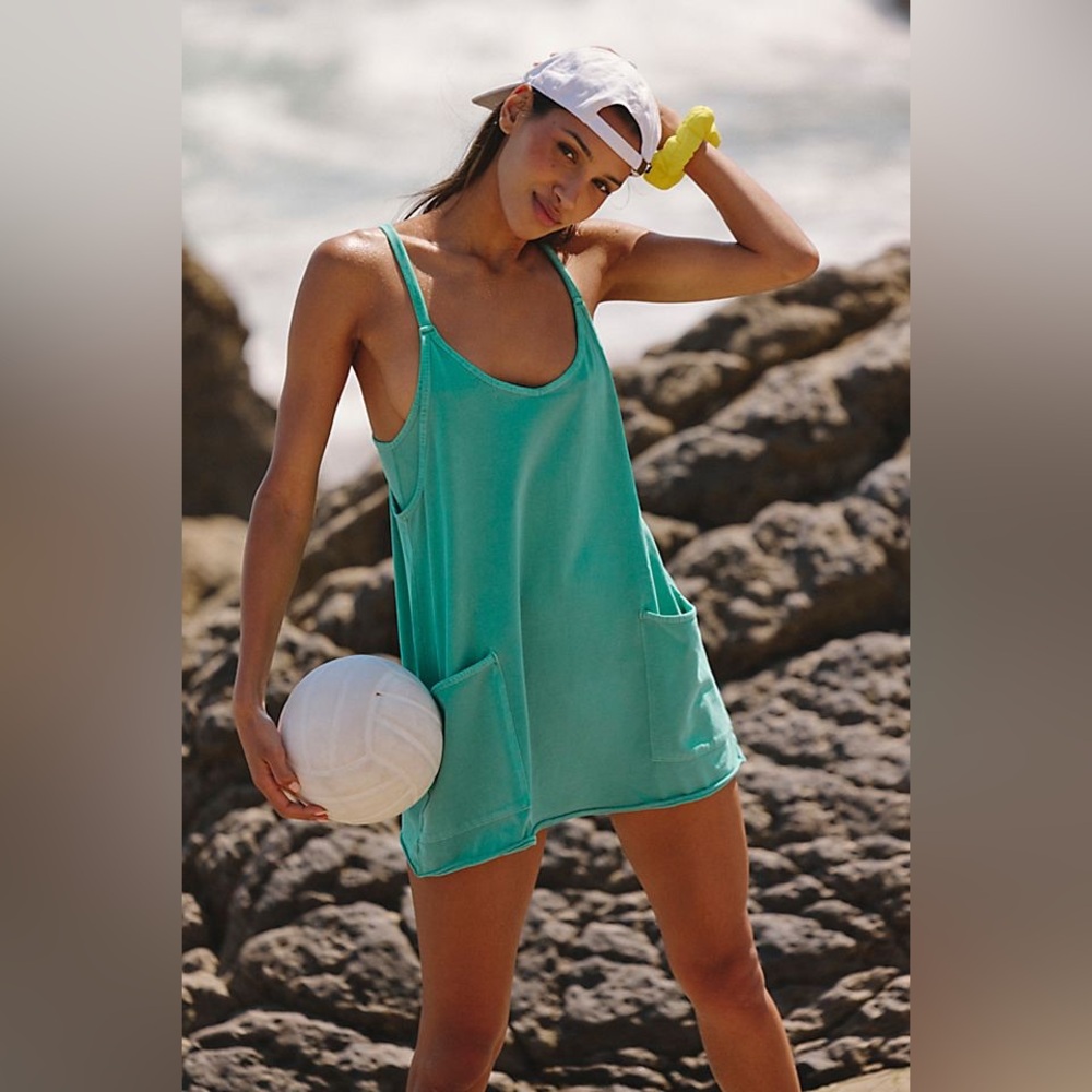 Free People Hot Shot Mini Dress in Mint - Picture 4 of 7